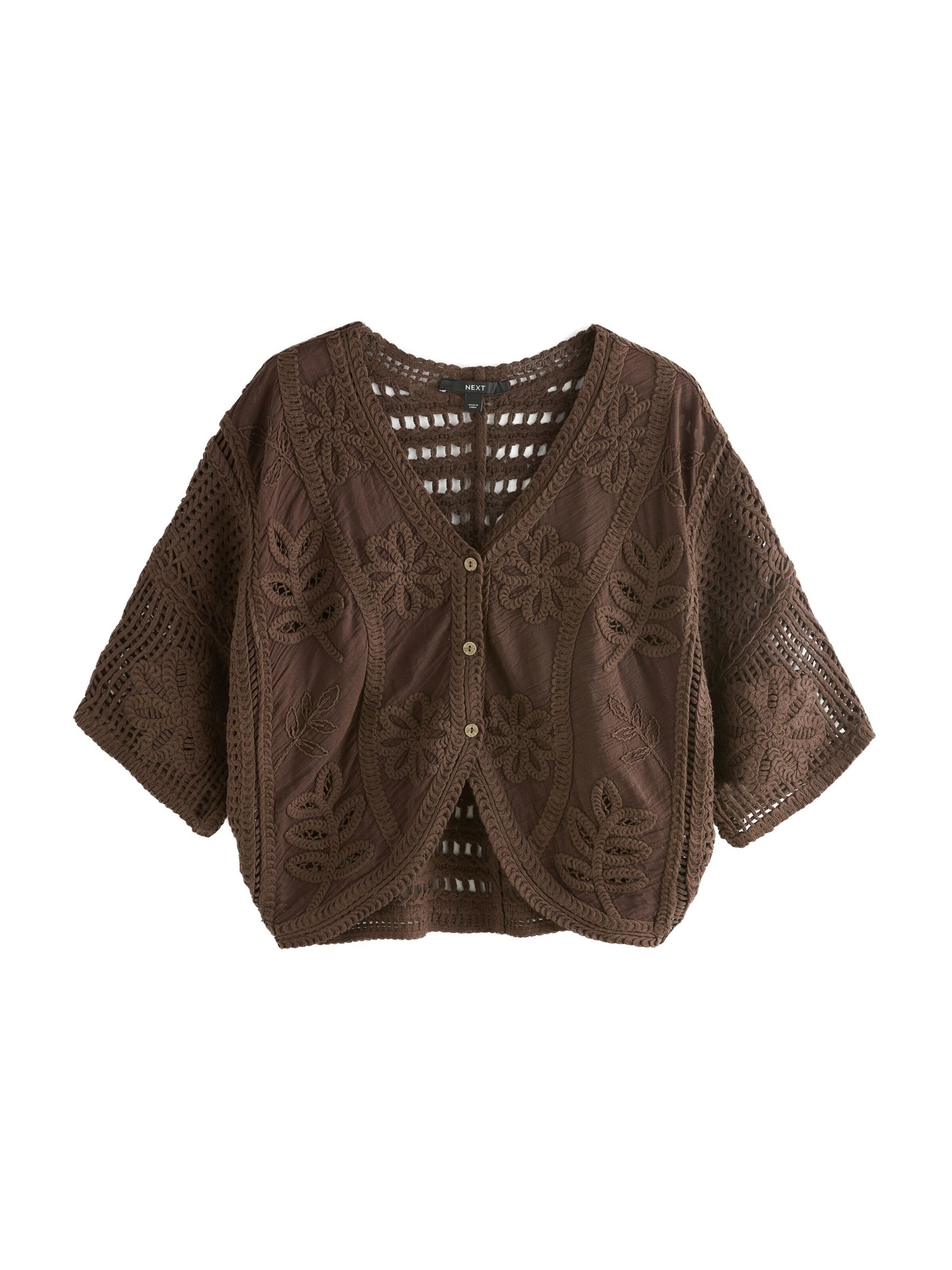 Next Gebreid vest in Bruin: voorkant