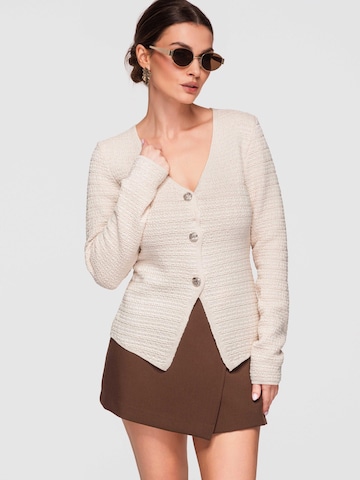 Ombre Gebreid vest in Beige: voorkant