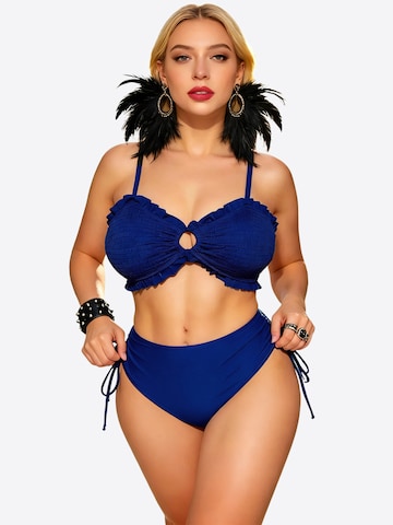 Magicshe Bralette Bikini in Blue: front