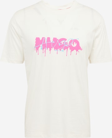 HUGO Red T-shirt 'Dacation' i vit: framsida