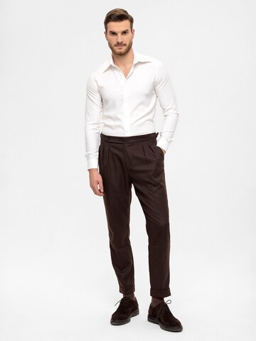 Antioch Regular Pleat-front trousers in Brown