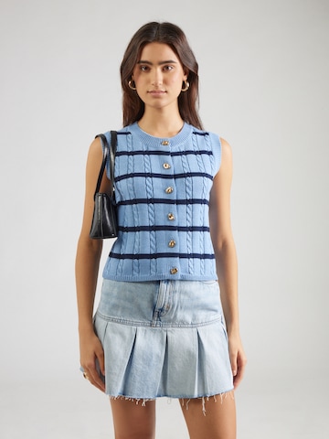 VILA Knitted Top 'VIVEKSA' in Blue: front