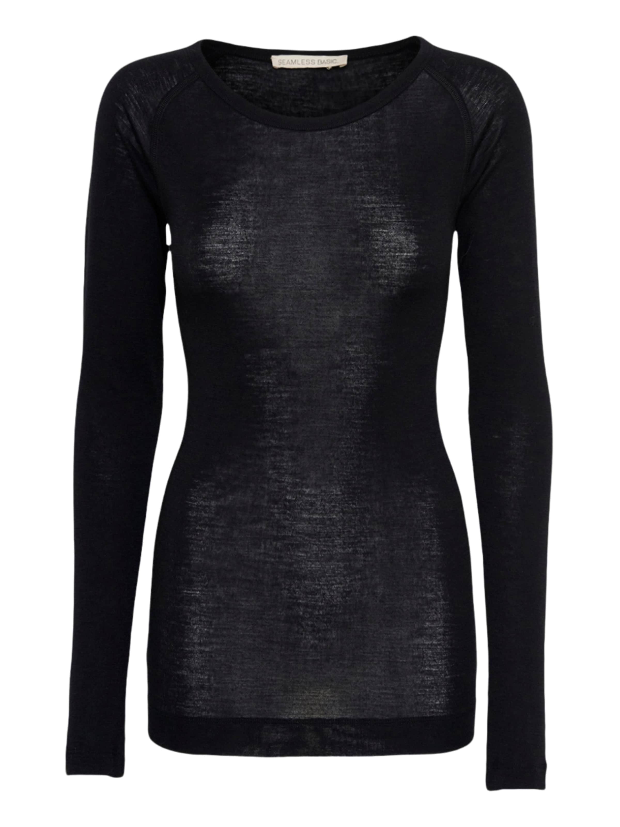 Seamless Basic Top 'Jade' in Black: front