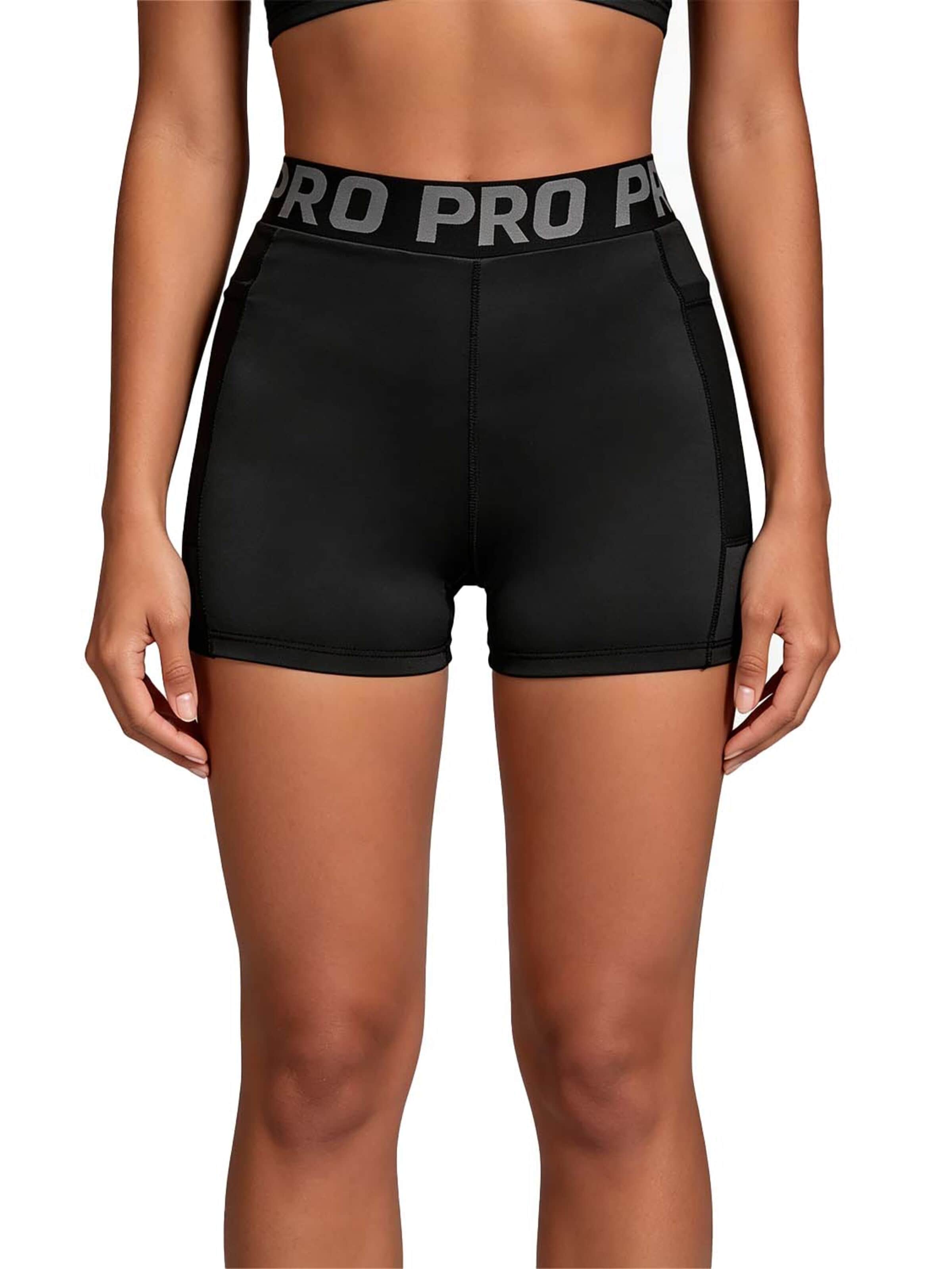 KoJooin Slimfit Spodnie 'Damen High-Waist-Sportshorts mit figurbetontem Schnitt für Yoga und Training' w kolorze czarny