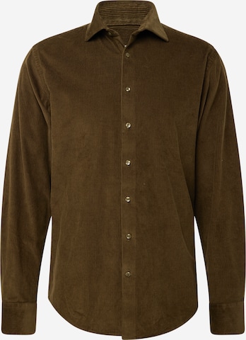 Bruun & Stengade Slim fit Button Up Shirt 'Nicklaus' in Green: front