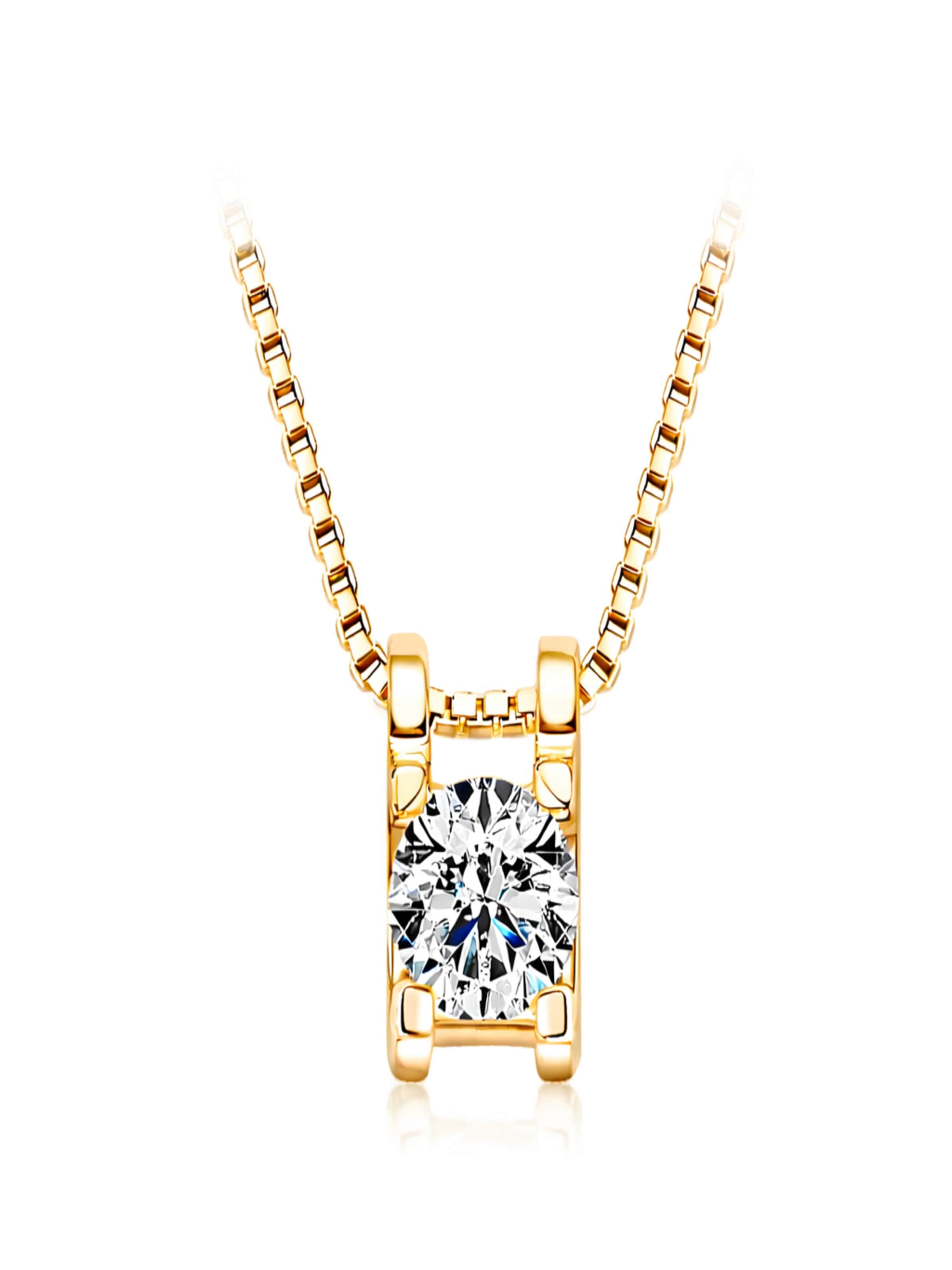 ROUGEMONT Jewellery Kette 'Exquisite Sparkling Moissanite'‌‌‌‌ in Gold: Vorderseite