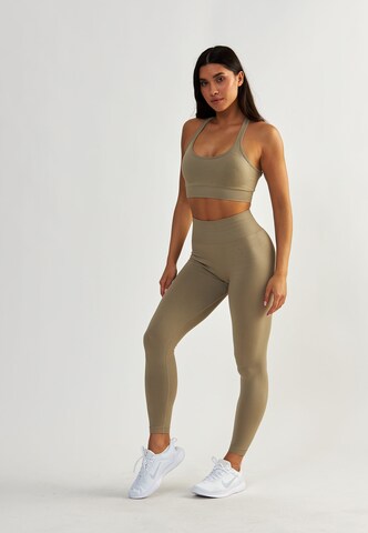 BeShaped Bralette Sports bra 'Sportschool koningin' in Beige