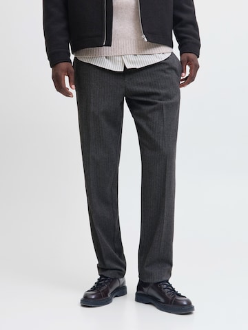 JACK & JONES Regular Trousers with creases 'JPSTKANE EDWIN' in Grey: front