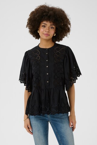 CULTURE Blouse 'Hawaii' in Zwart: voorkant