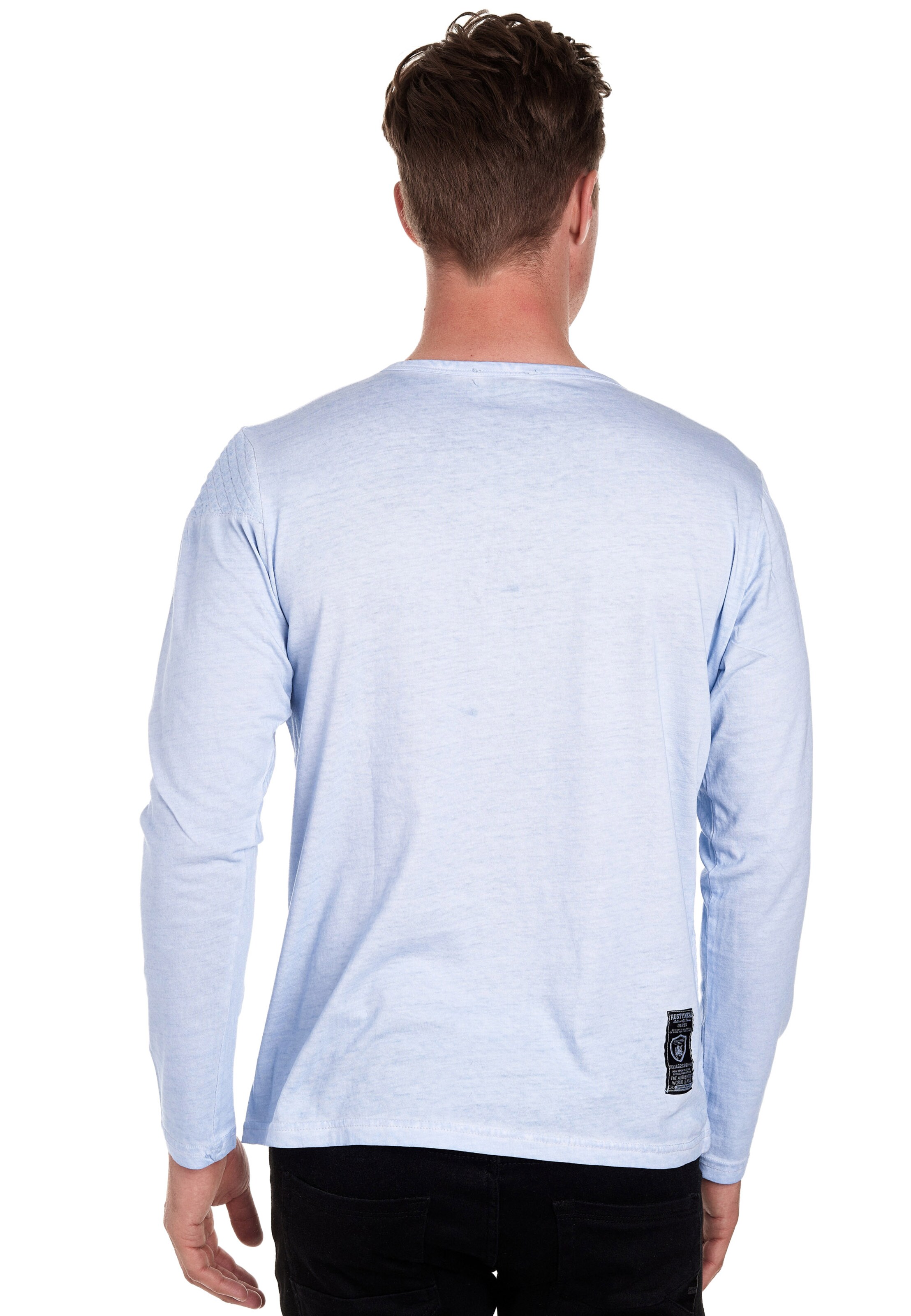 Männer Große Größen Rusty Neal Langarmshirt in Hellblau - UY80202 Männer Große Größen Rusty Neal Langarmshirt in Hellblau - UY80202