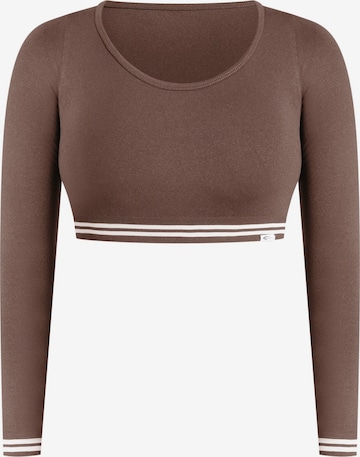 T-shirt Smilodox en marron : devant