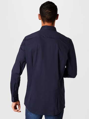 OLYMP - Ajuste estrecho Camisa en azul