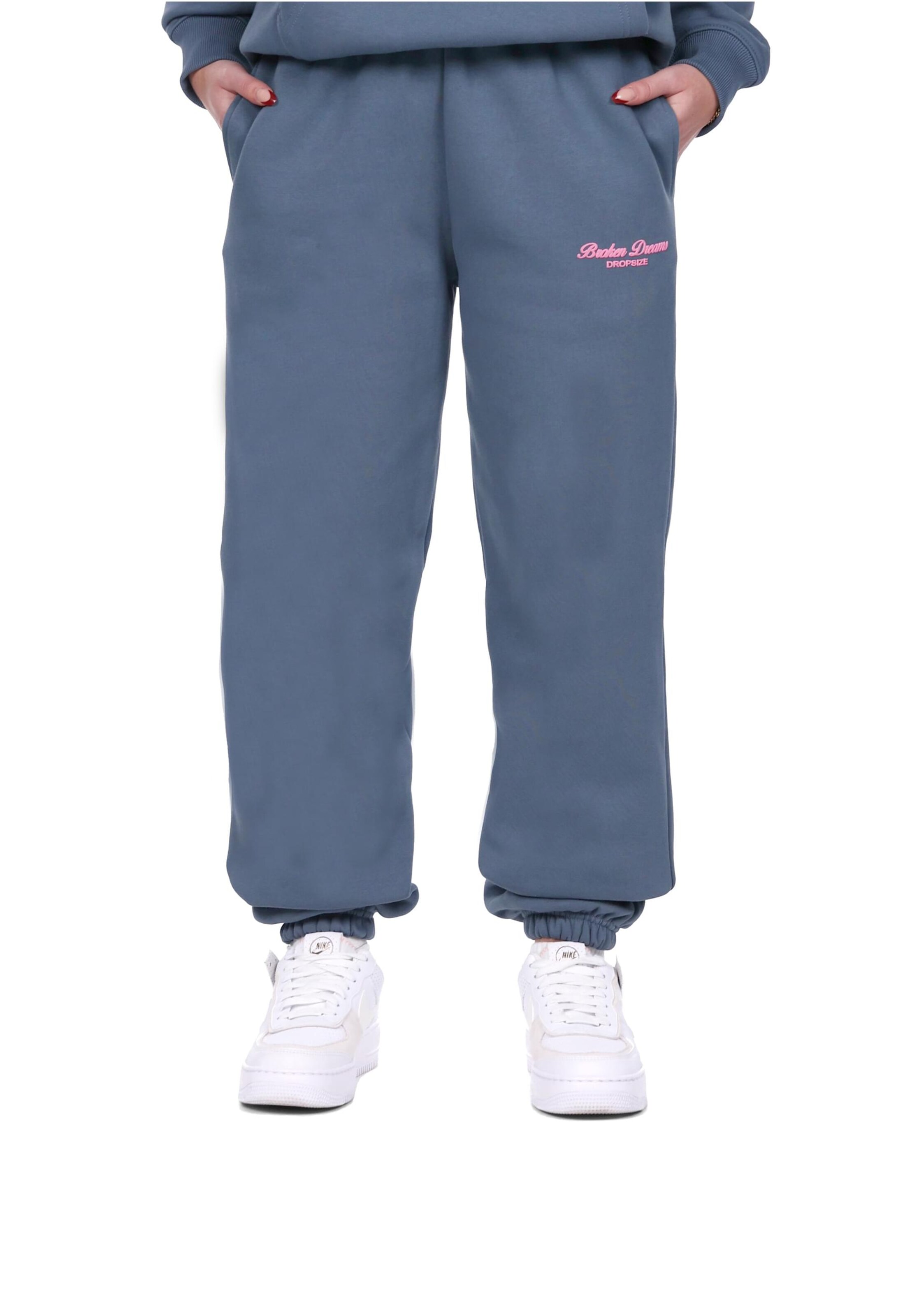 Dropsize Tapered Functionele broek 'Broken Dreams' in Blauw: voorkant