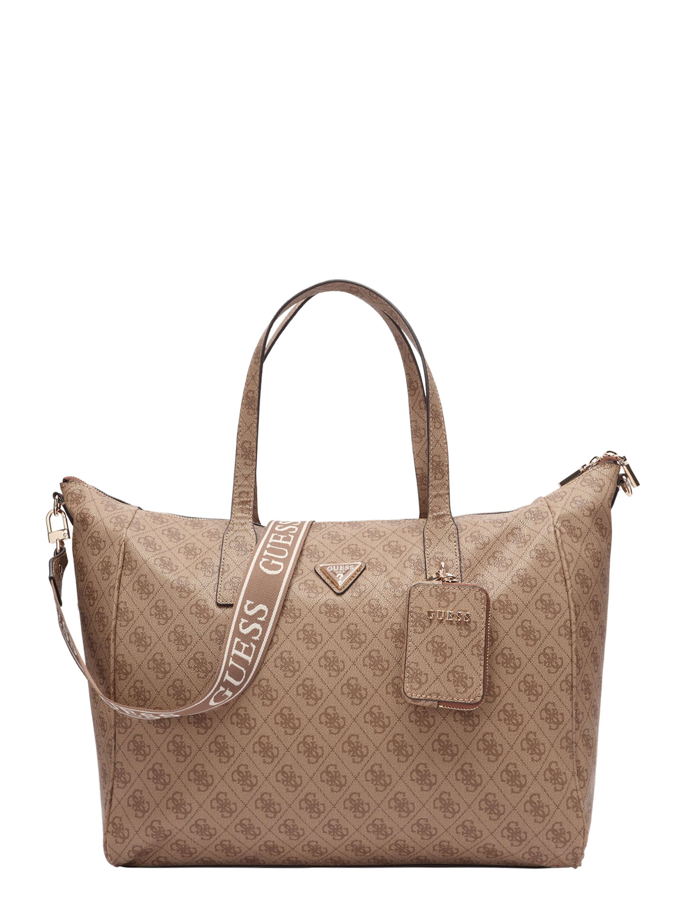 GUESS Nákupní taška 'LATONA CARRYON LARGE TOTE' – hnědá: přední strana