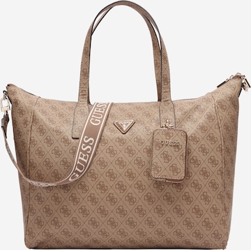 GUESS Ostoskassi 'LATONA CARRYON LARGE TOTE' värissä ruskea: etupuoli