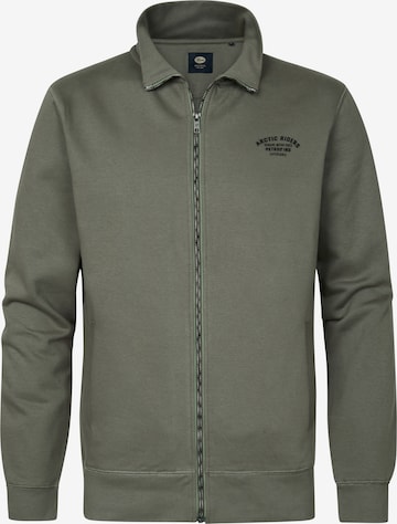 Petrol Industries Sweat jacket in Green: front