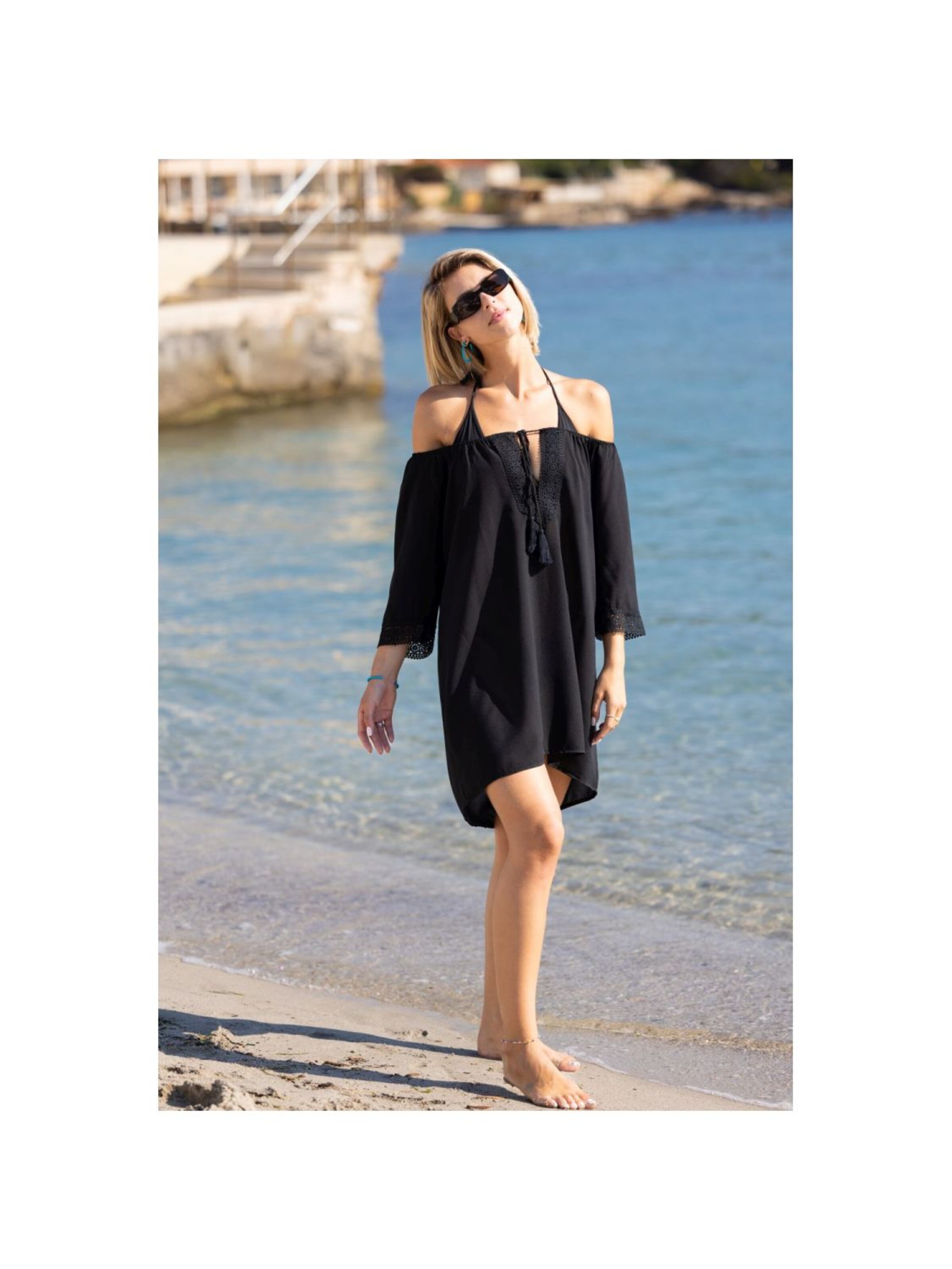 Abito da spiaggia 'Ines' di alberto cabale in nero