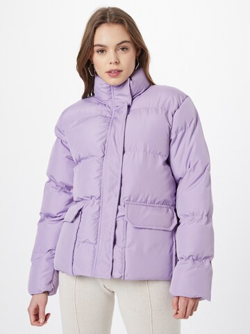 Trendyol Winter Jacket in Purple: front