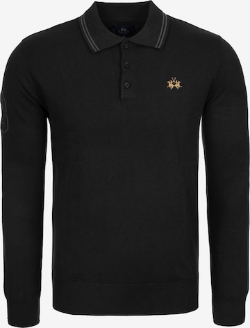 Pullover 'MBS306' di La Martina in nero: frontale