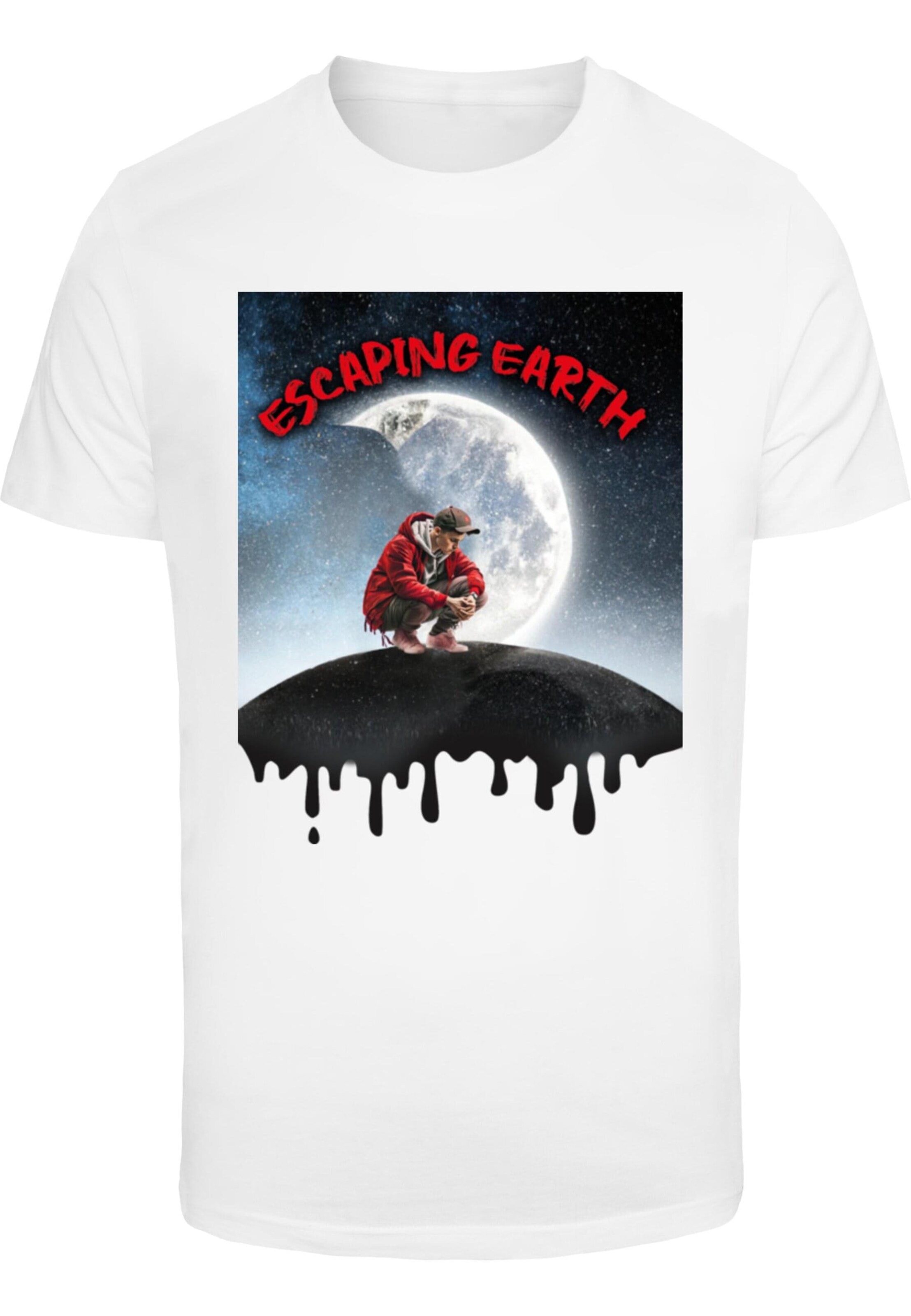 Mister Tee Shirt 'Escaping Earth' in Wit: voorkant