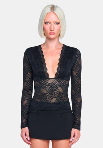 OW Collection Top 'Lexi' in Schwarz: Vorderseite