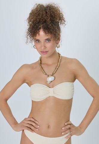 LSCN by LASCANA Bandeau Bikinitop 'Mix-Kini' in Beige: voorkant