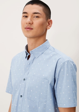 s.Oliver Regular Button Up Shirt in Blue