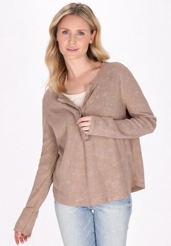 T-shirt usha BLUE LABEL en marron : devant