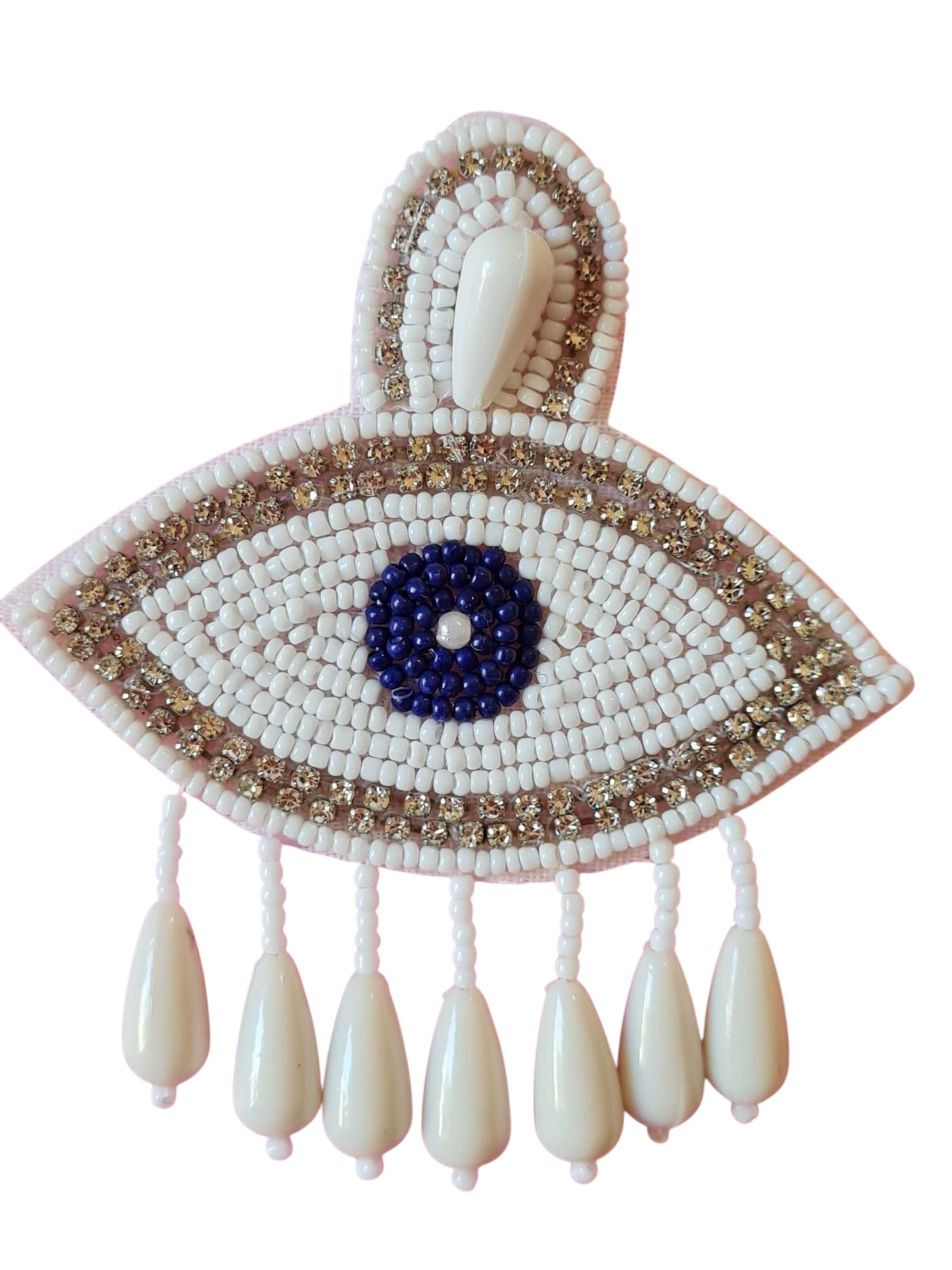 PfauGermany Earrings 'Evil Eye' in White: front