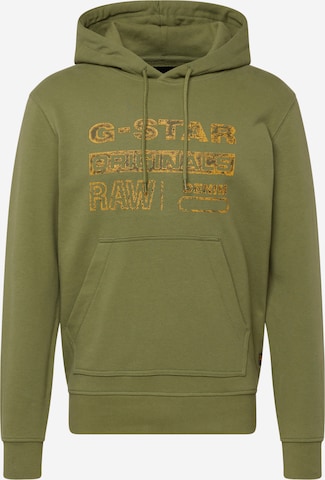 G-Star RAW Mikina 'Distressed Originals' - Zelená: predná strana