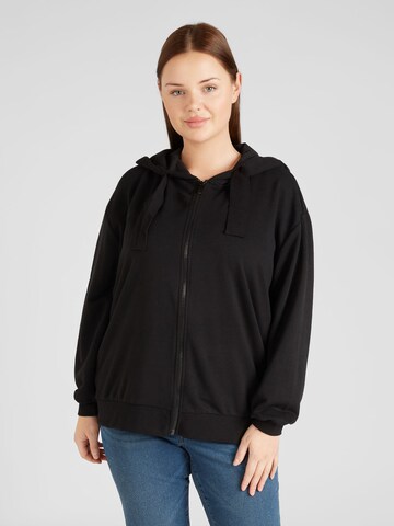 ONLY Carmakoma Zip-Up Hoodie in Black