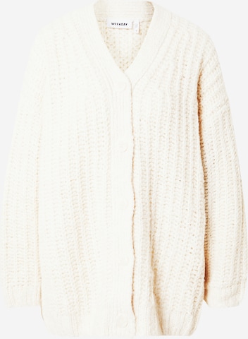 WEEKDAY Oversized cardigan 'Leyla' i hvid: forside