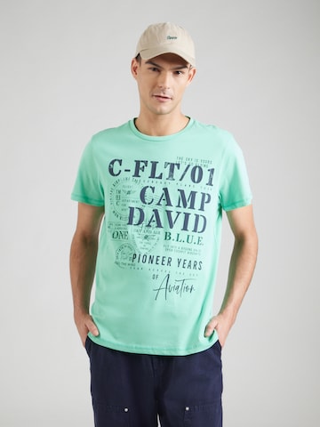 CAMP DAVID - Camiseta en verde: frente