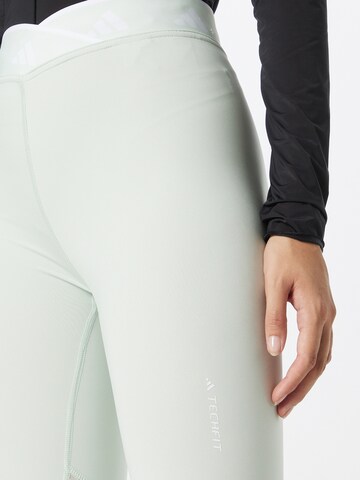 ADIDAS PERFORMANCE Skinny Workout Pants 'Techfit V-Shaped Elastic' in Green