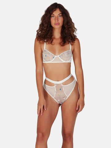 OW Collection Thong 'FLORA' in White: front