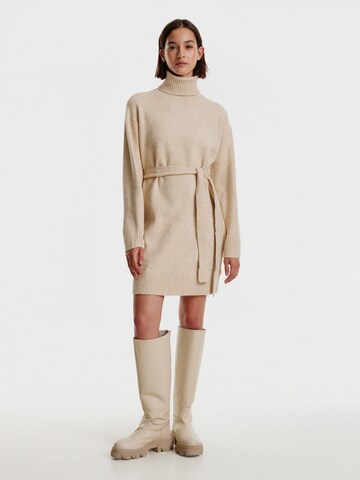 EDITED Knit dress 'Okka' in Beige: front