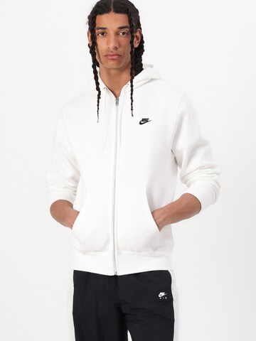 Nike Sportswear Ζακέτα φούτερ 'CLUB' σε λευκό