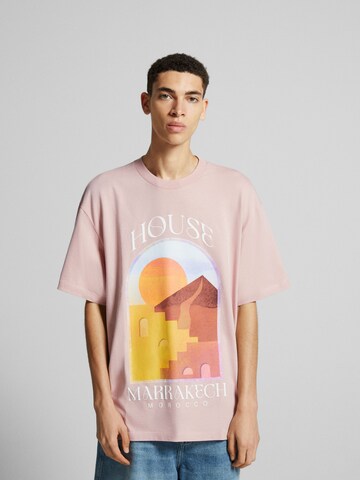 T-Shirt Bershka en rose : devant