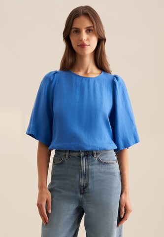 SEIDENSTICKER Blouse ' Schwarze Rose ' in Blauw: voorkant