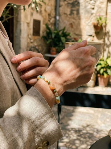 Nemomatheo Bracelet 'Sonnenreise – Warme Natursteinperlen' in Gold