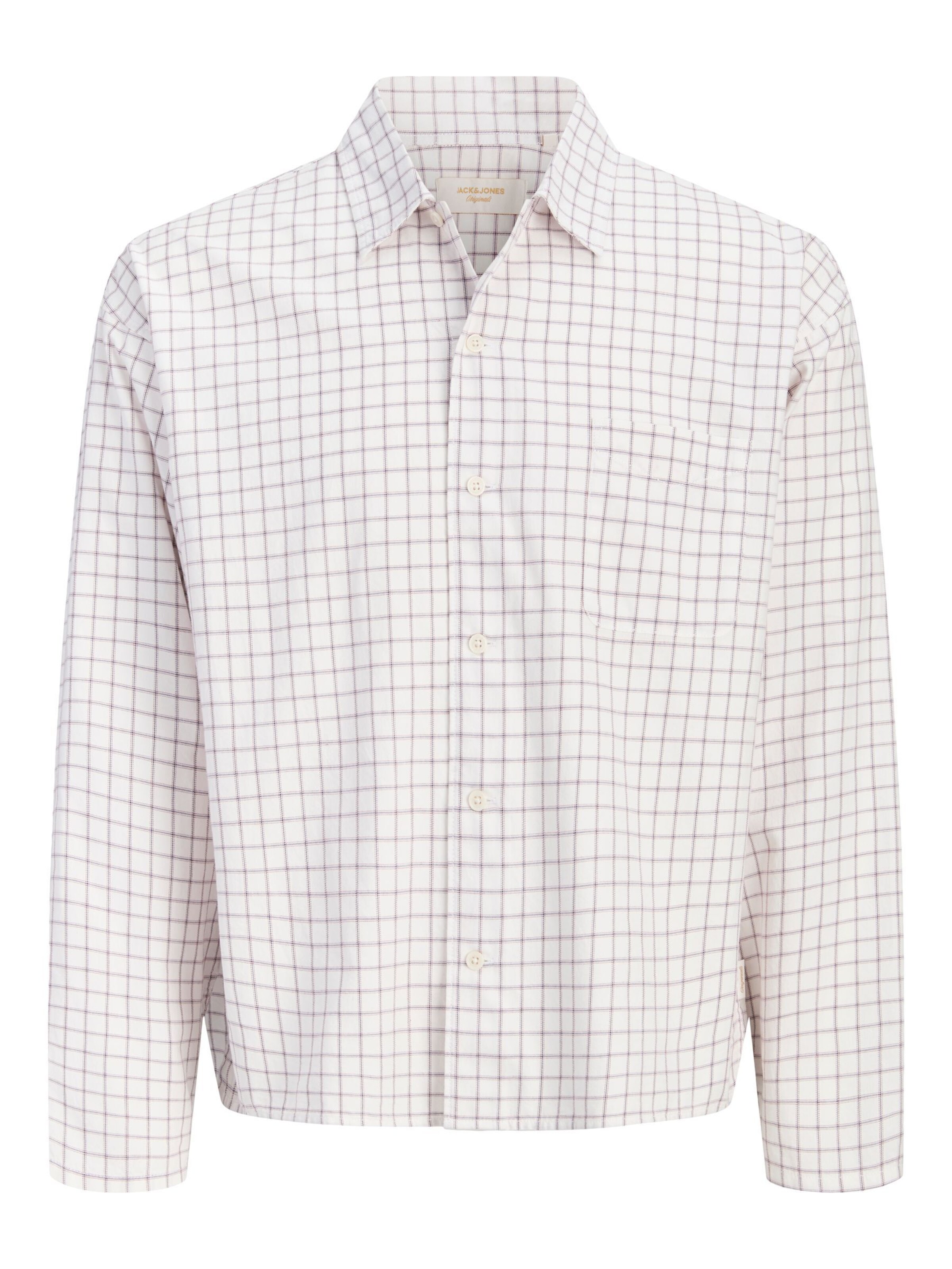 JACK & JONES Comfort fit Button Up Shirt in White: front