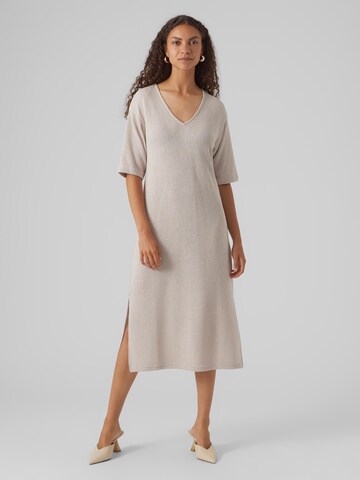 VERO MODA Knitted dress 'Eddie' in Beige: front