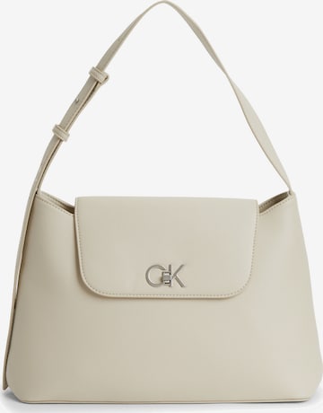 Calvin Klein Shoulder Bag in Beige: front