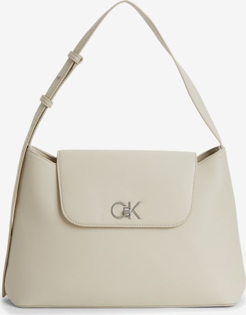 Calvin Klein Schoudertas in Beige: voorkant