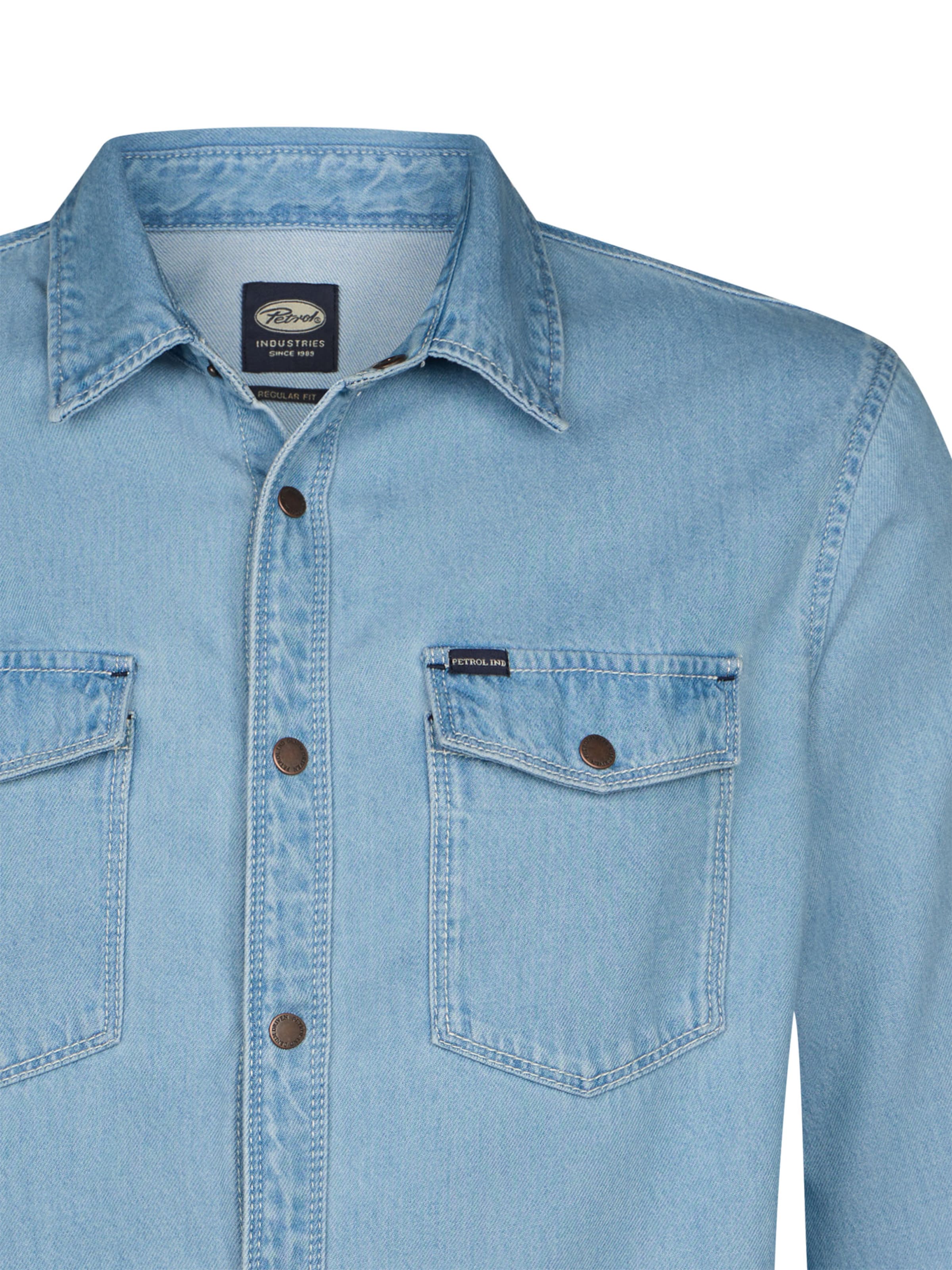 Coupe regular Chemise Petrol Industries en bleu