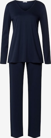 Hanro Pyjama 'Cotton Silk' in Blauw: voorkant