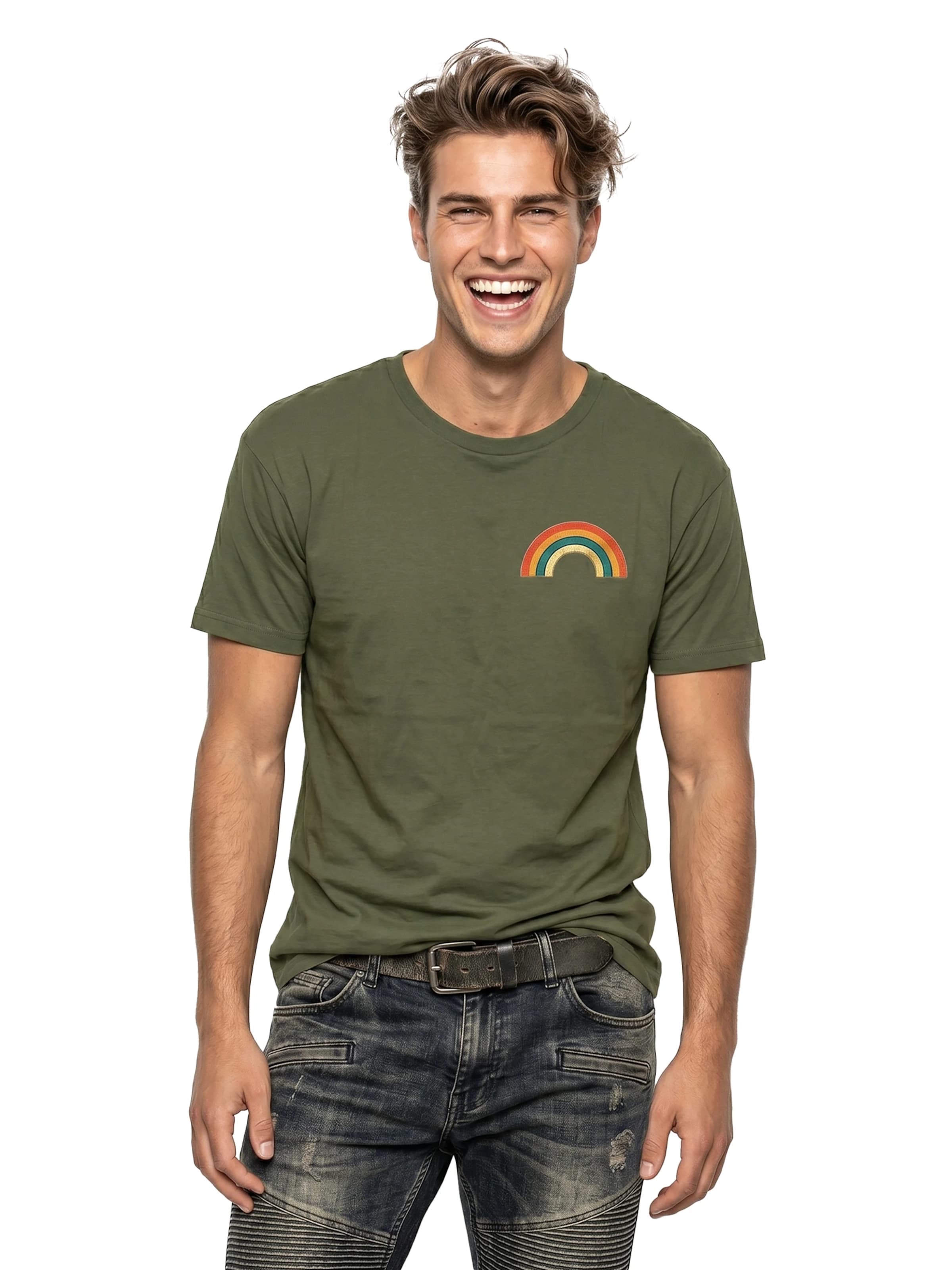 MAKAYA Shirt 'Rainbow'‌ in Grün: Vorderseite