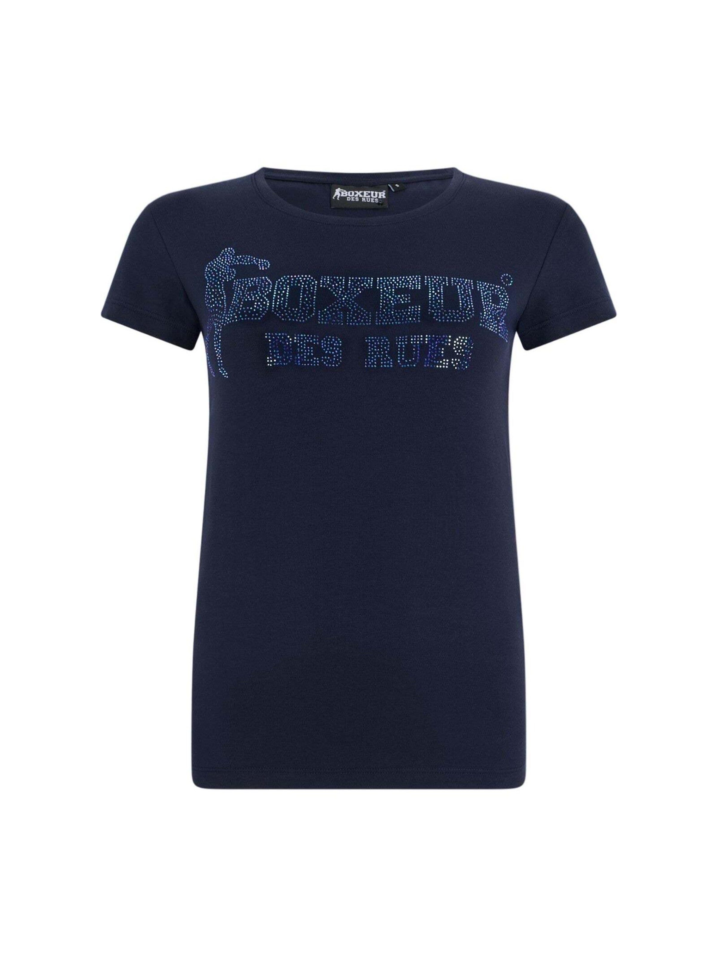 Boxeur des Rues Shirt 'Rhiestone Logo T-Shirt'‌‌‌‌‌‌‌‌‌ in Blau