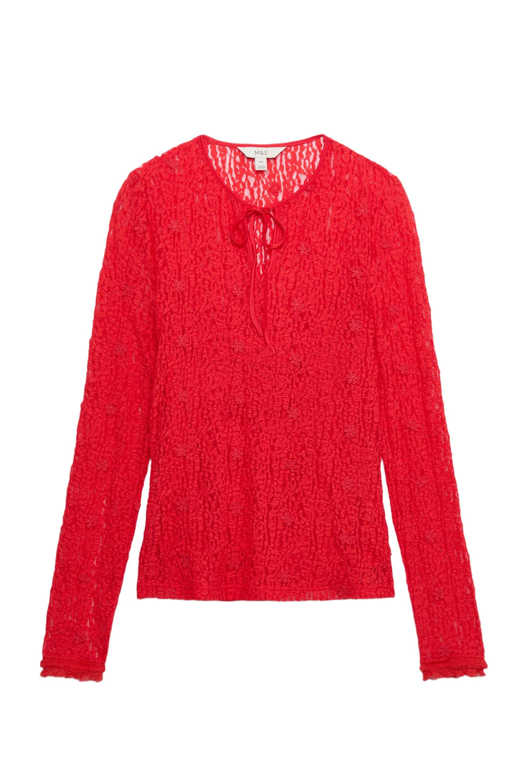 Marks & Spencer Shirt in Rood: voorkant