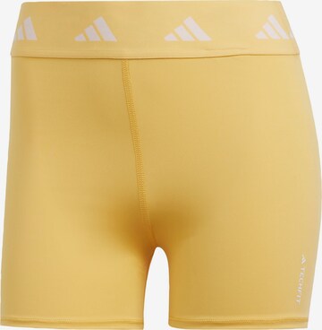 ADIDAS PERFORMANCE Skinny Sportbroek 'Techfit' in Geel: voorkant